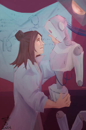 1/3 of my Triptych &quot;Pygmalion&quot; for my Painting and Imagemaking class.